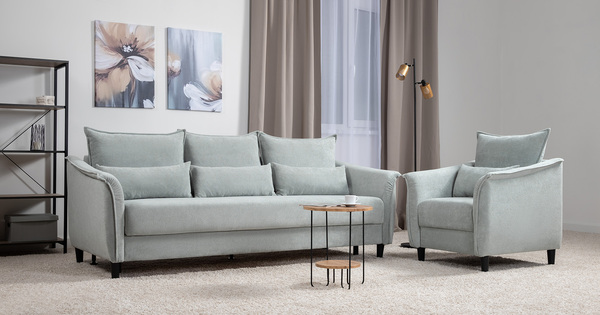 Диван-кровать прямой Берта ТД 773 велюр Mirage mint мятный