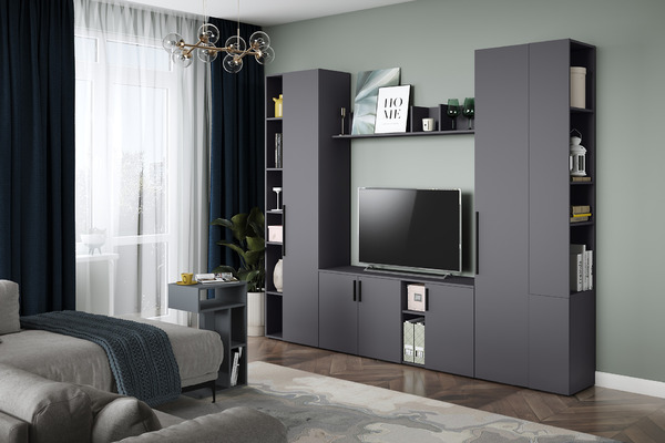 Полка навесная Эйр 16.490 серый графит 0162 РЕ