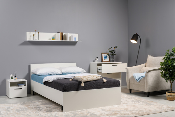 Спальня Эйр композиция 2 белый РЕ шагрень, спальное место 120 х 200