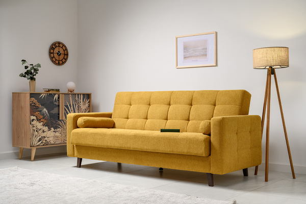 Диван-кровать прямой Эмили ТД 914 велюр горчичный