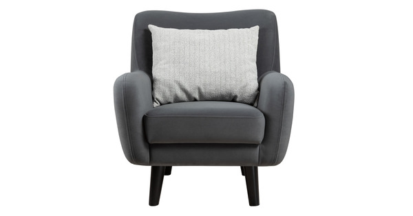 Кресло для отдыха Дакота ТК 586 велюр Vendetta 11 графитовый серый, Albus Zemin 1735 z1 col 2 белый