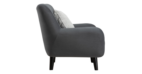 Кресло для отдыха Дакота ТК 586 велюр Vendetta 11 графитовый серый, Albus Zemin 1735 z1 col 2 белый