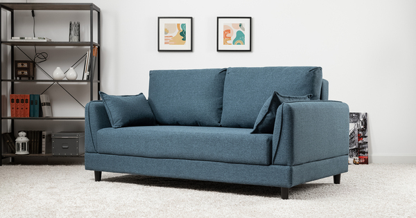 Диван-кровать прямой Макс ТД 288 жаккард Анри 24 синий деним