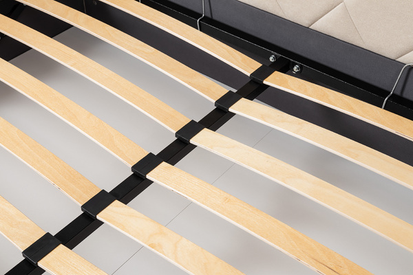 Кровать Марион 140 велюр OCEAN 002 бежевый с ортопедическим основанием и подъемным механизмом (спальное место 140 х 200)