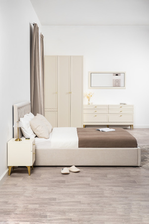 Комод Марион 16.256 Слоновая кость С341 PE, Слоновая кость 6898 ПВХ, Белый PE шагрень