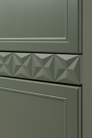 Шкаф для одежды Марион 16.340.03 дымчатый зеленый K521, олива шагрень AG 1050 ПВХ (собирается на любую сторону)