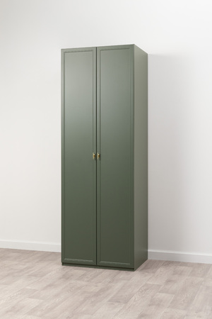 Шкаф двустворчатый Марион 16.340.02 дымчатый зеленый K521, олива шагрень AG 1050 ПВХ