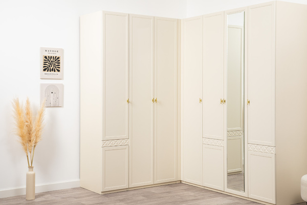 Шкаф двустворчатый Марион 16.340.02 слоновая кость С341 PE, слоновая кость 6898 ПВХ