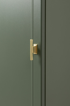 Шкаф-пенал Марион 16.340.01 дымчатый зеленый K521, олива шагрень AG 1050 ПВХ (собирается на любую сторону)