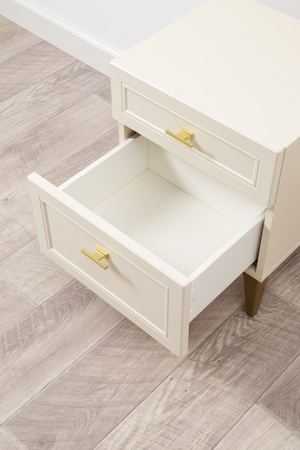 Тумба прикроватная Марион 16.14 слоновая кость С341 PE, слоновая кость 6898 ПВХ, белый PE шагрень