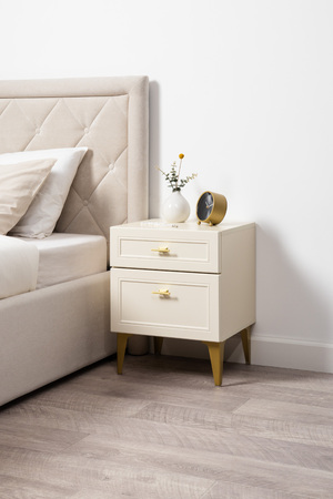 Тумба прикроватная Марион 16.14 слоновая кость С341 PE, слоновая кость 6898 ПВХ, белый PE шагрень