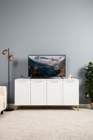 Тумба под ТВ Монтесито 16.67 Белый PE шагрень, белая шагрень 4101 ПВХ