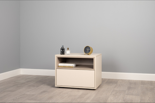 Тумба прикроватная Тайл 16.164 сатин 7045 SU, эмили блаш U9135, белый PE шагрень