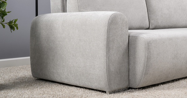 Диван-кровать прямой Тэдди 1506 композиция 1, букле Pique 011 серый, модульная система