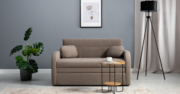 Диван-кровать прямой Тео (120) ТД 906 велюр Danco 290 бежевый